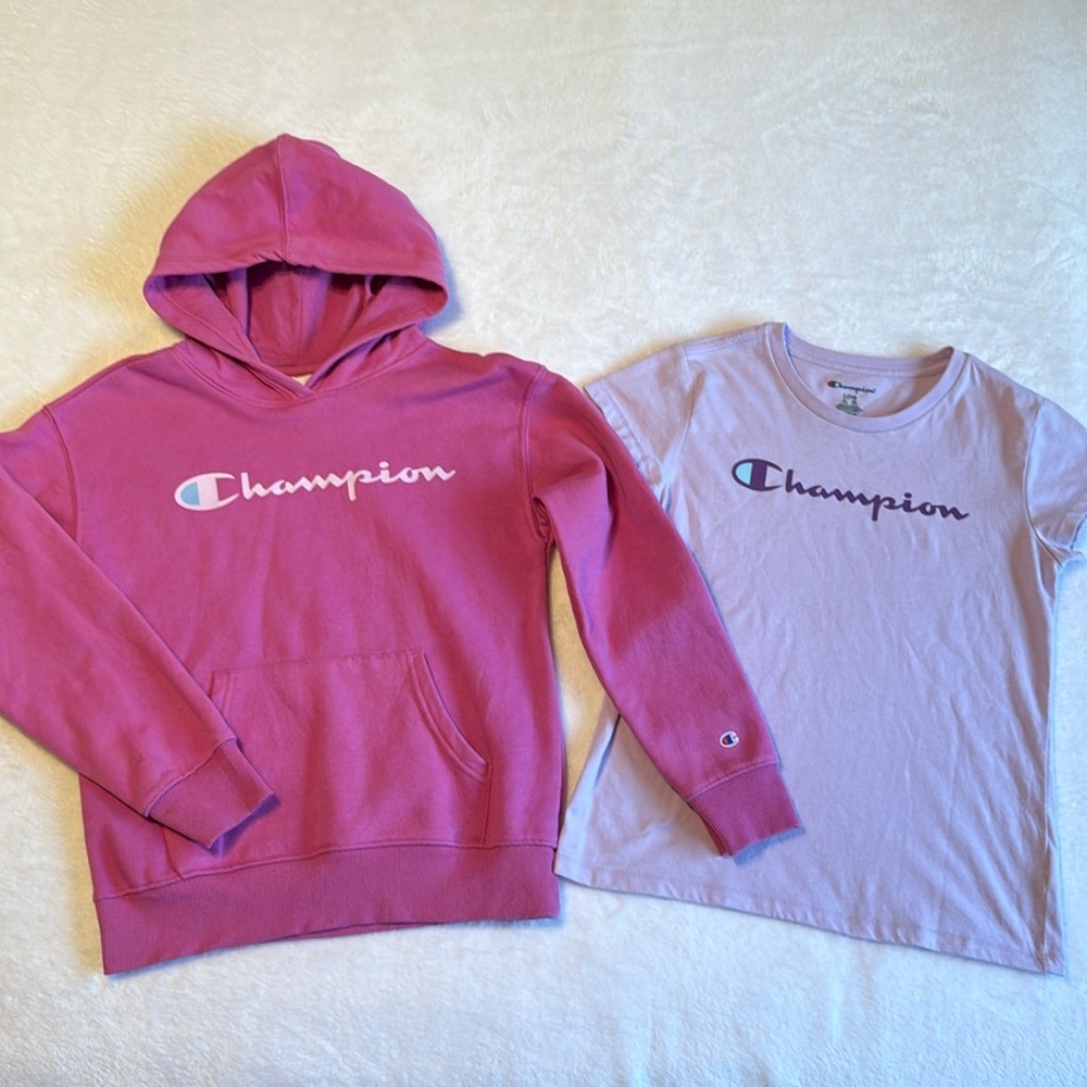 Girls Champion Hoodie and T-Shirt